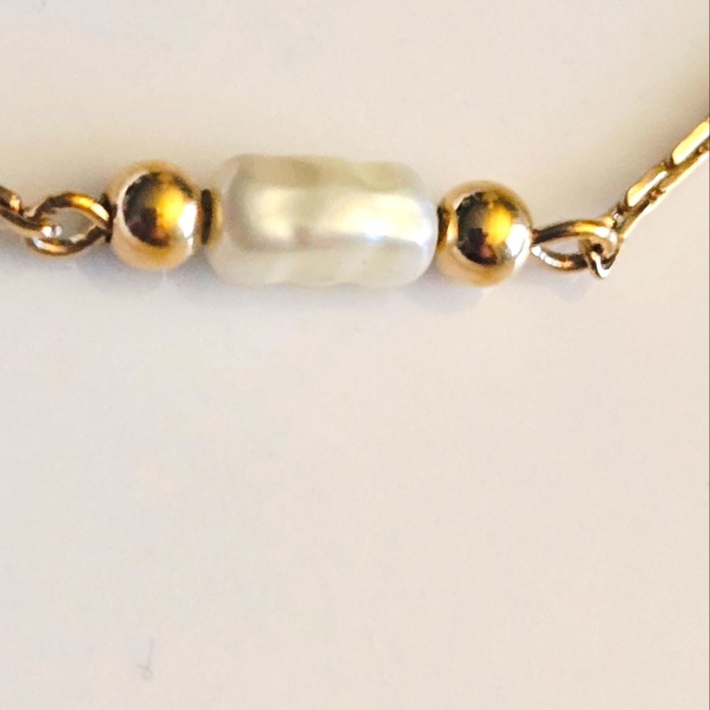 Avon Vintage Goldtone Faux Pearl Anklet OS - Picture 7 of 8